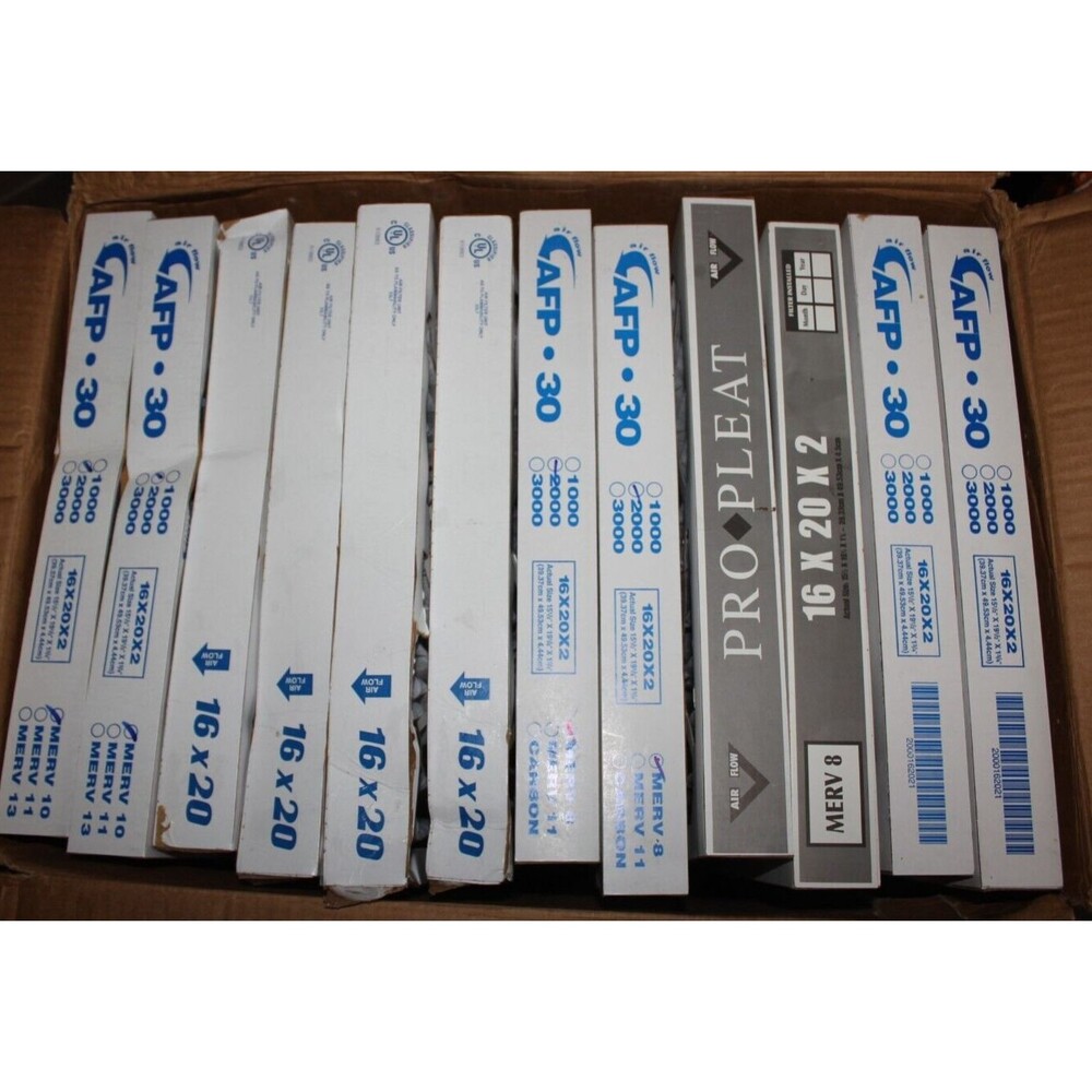 Air Flow MERV8 Air Filters 16x20x2 (pack of 12) AFP 30 Self Supported Pleated
